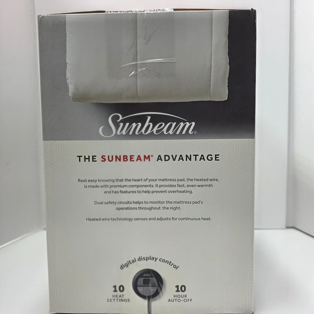 Sunbeam Heated Quilted Mattress Pad in White